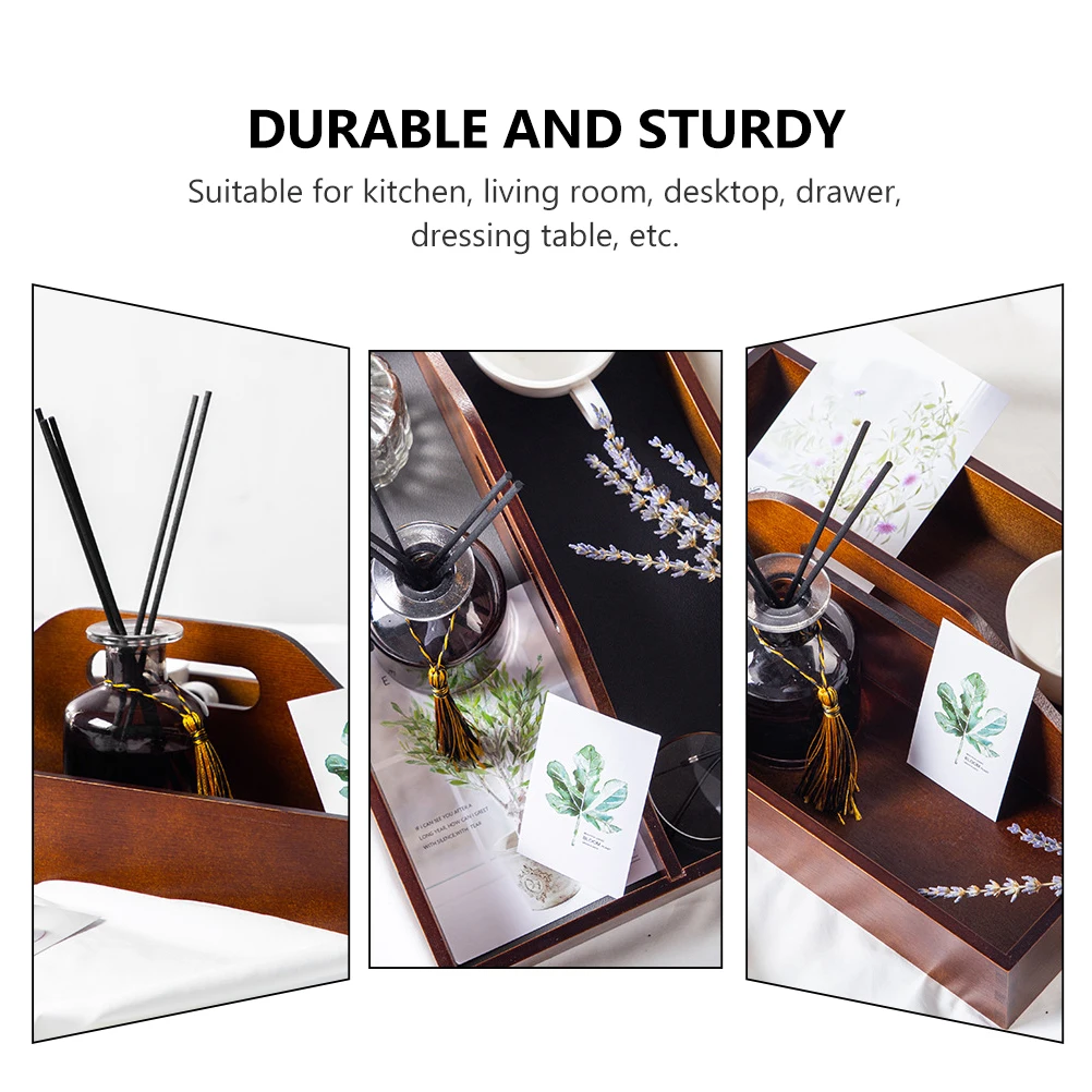 

Wood Storage Box Pine Kitchen Living Room Tray Tableware Organizer Premium Practical Container Storage Supply