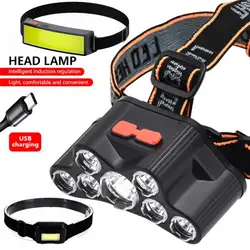 Headlamp USB Rechargeable Flashlight Waterproof Camping Hiking Emergency Flashlight Super Bright Outdoor Fishing Headlamp