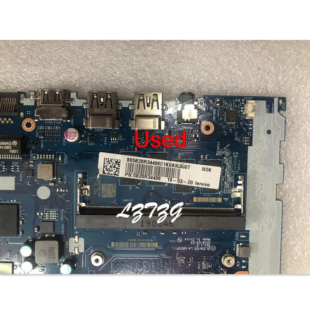 Used For lenovo Ideapad 130-15IKB Laptop Motherboard LA-G201P CPU I3-8130U GPU 2GB RAM 4G FRU 5B20R34406