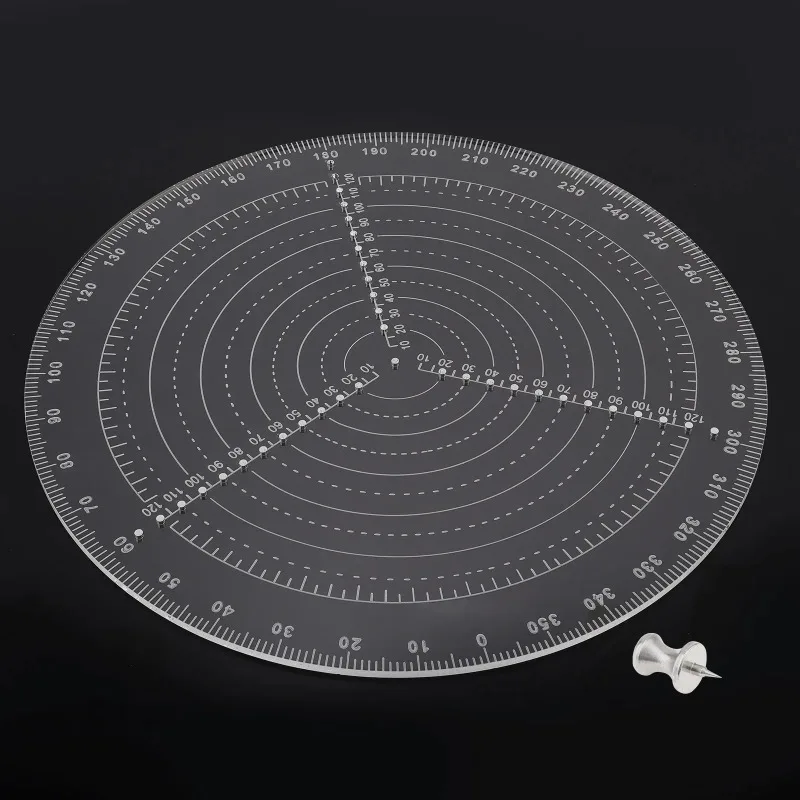 

Инструмент для обнаружения круглого центра 200 мм 300 мм, используемый для деревообработки, поворот на 360 градусов чертежи, линейка, транспортир с иглой