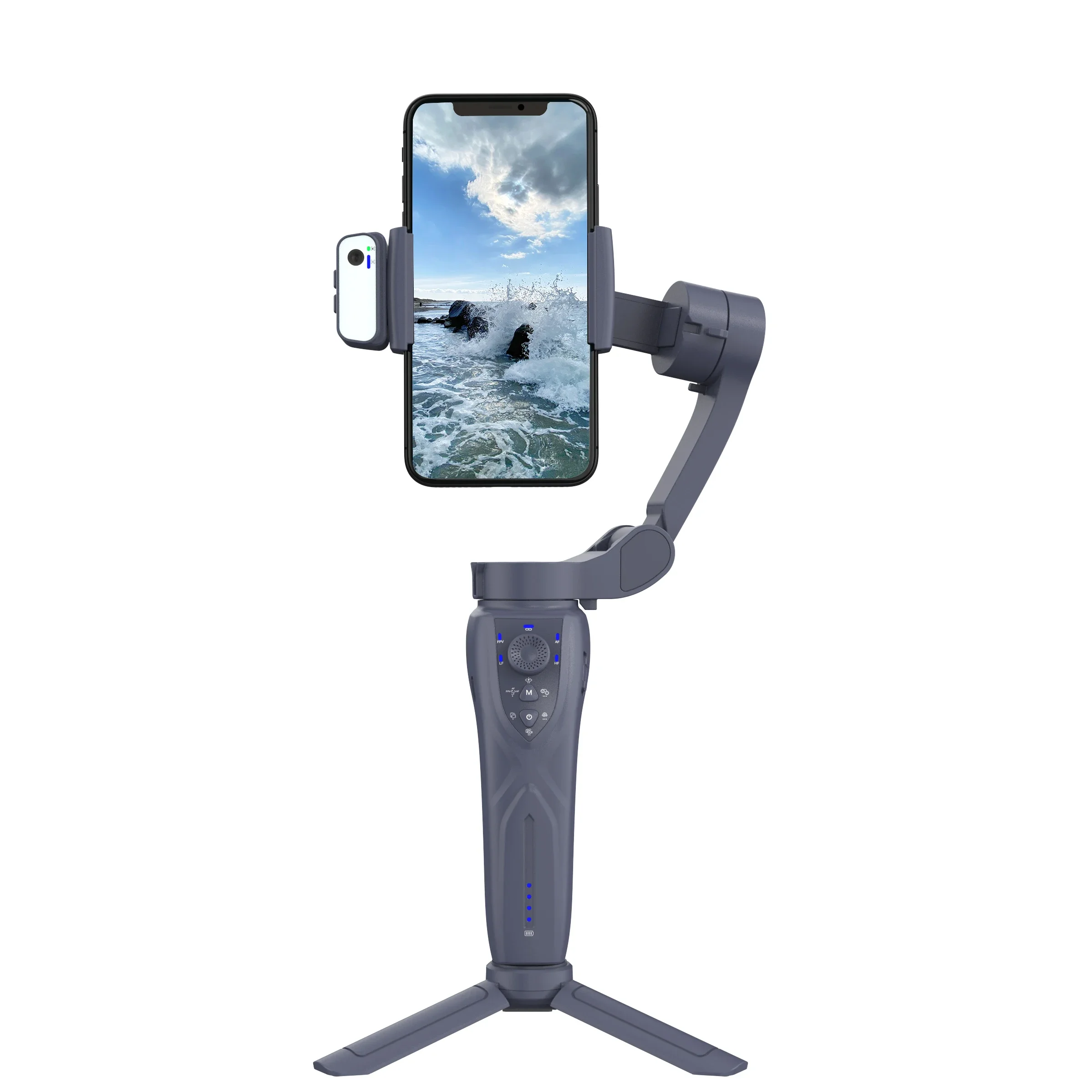 2024 Hot Sale 3 Axis Handheld Gimbal F12 Camera Stabilizer With Tripod Face Tracking via App Selfie Stick Gimbal Stabilizer