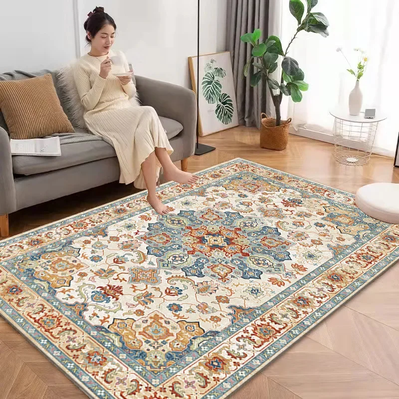 Vintage Art Persian Type Carpet Large Area Living Room Rugs Soft Fluffy Bedroom Carpets Cozy Coffee Table Rug Tapis Tapete