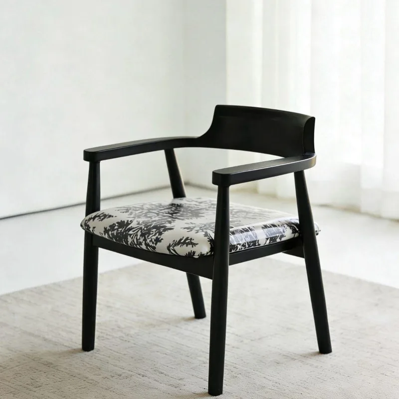 Solid wood reception Nordic reception dining chair office guest Hiroshima chair hospitality restaurant lounge area