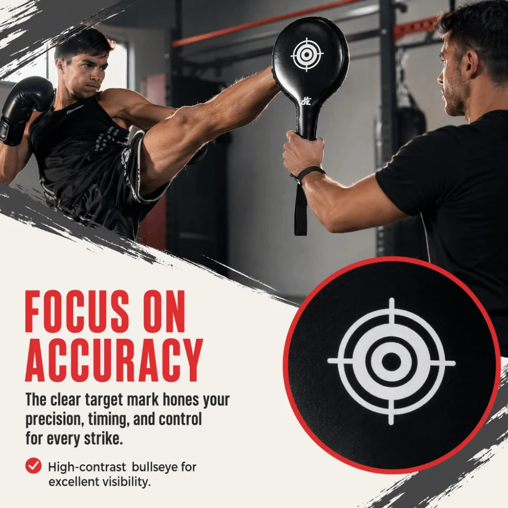 PU Boxing Target Paddle EVA Padding Handheld Paddle Handheld Striking Pad Padded Surface Stitched Edges Striking Target Pad