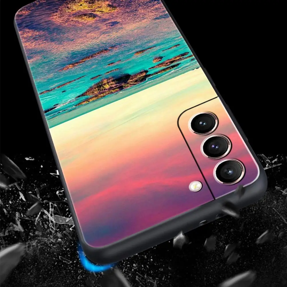 Sea blue Sky beach Phone Case For Samsung Galaxy S23 S24 Ultra S22 S21 S20 FE 5G S10 S10E S9 S8 Plus 20 Silicone Cover Bumper