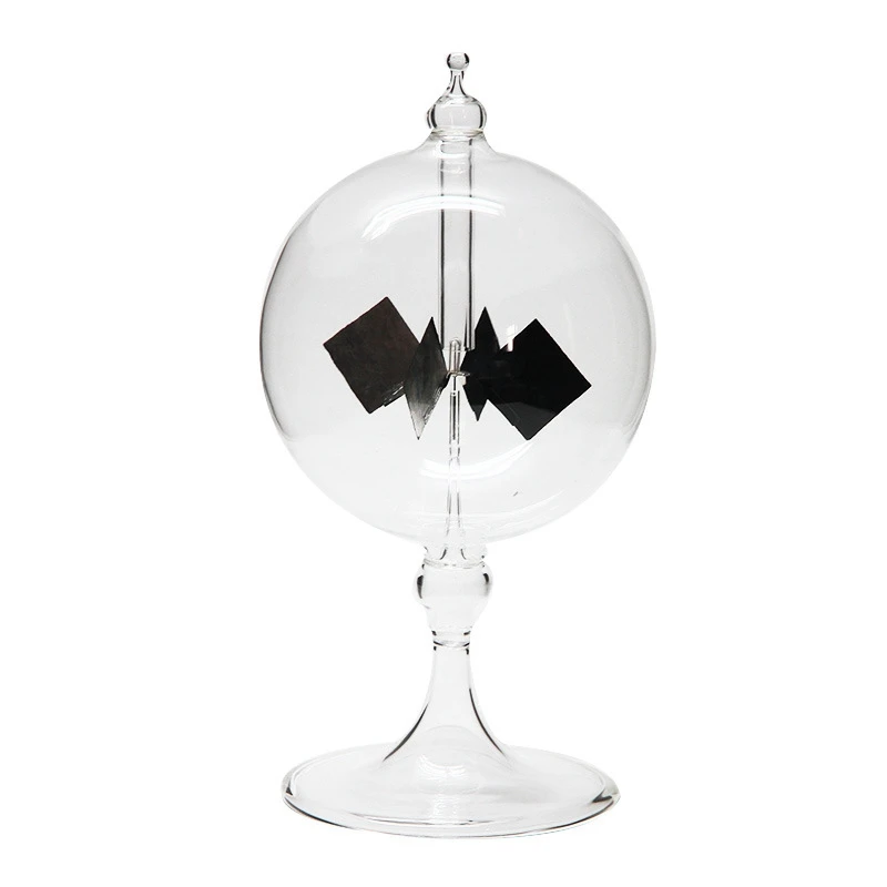 

Solar Crookes Radiometer Glass Windmill Handmade Toy For Party Home Decoration Gift Transparent