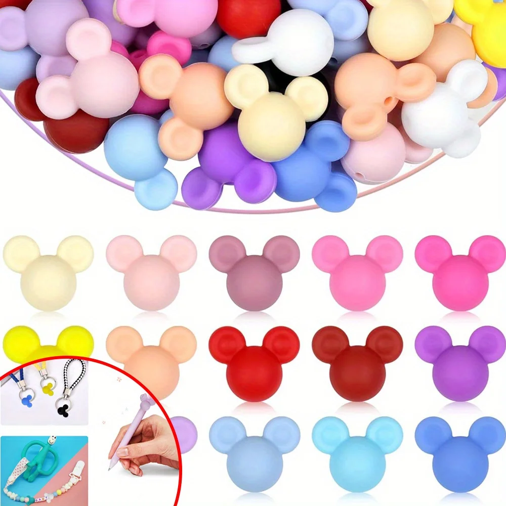 5/10/20pcs Multi-color Mouse Shaped Beads, DIY Jewelry Accessories, Valentine's Day, Christmas, Thanksgiving, Halloween Gifts
