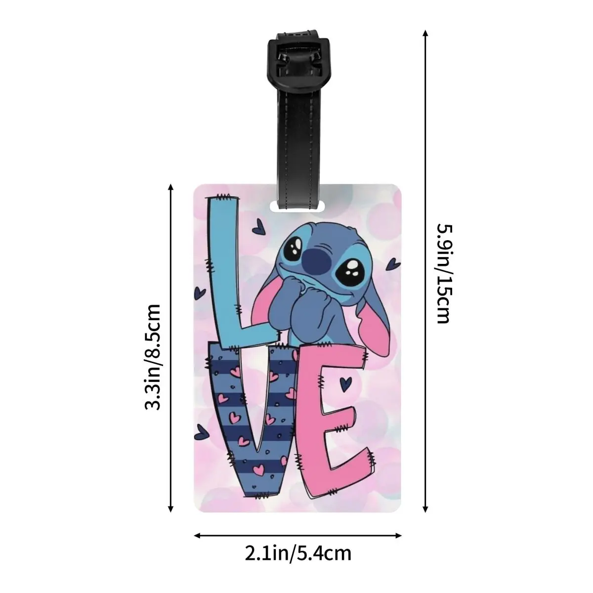 Etichetta personalizzata per bagagli Stitch Love per etichetta identificativa per copertura privacy valigia da viaggio