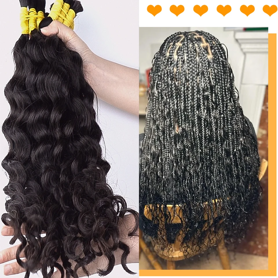 Human Hair Curly Loose Deep wave Remy Hair Extensions Unprocessed No Weft Human Hair Bulks Weaving Hair for Braiding Wholesale