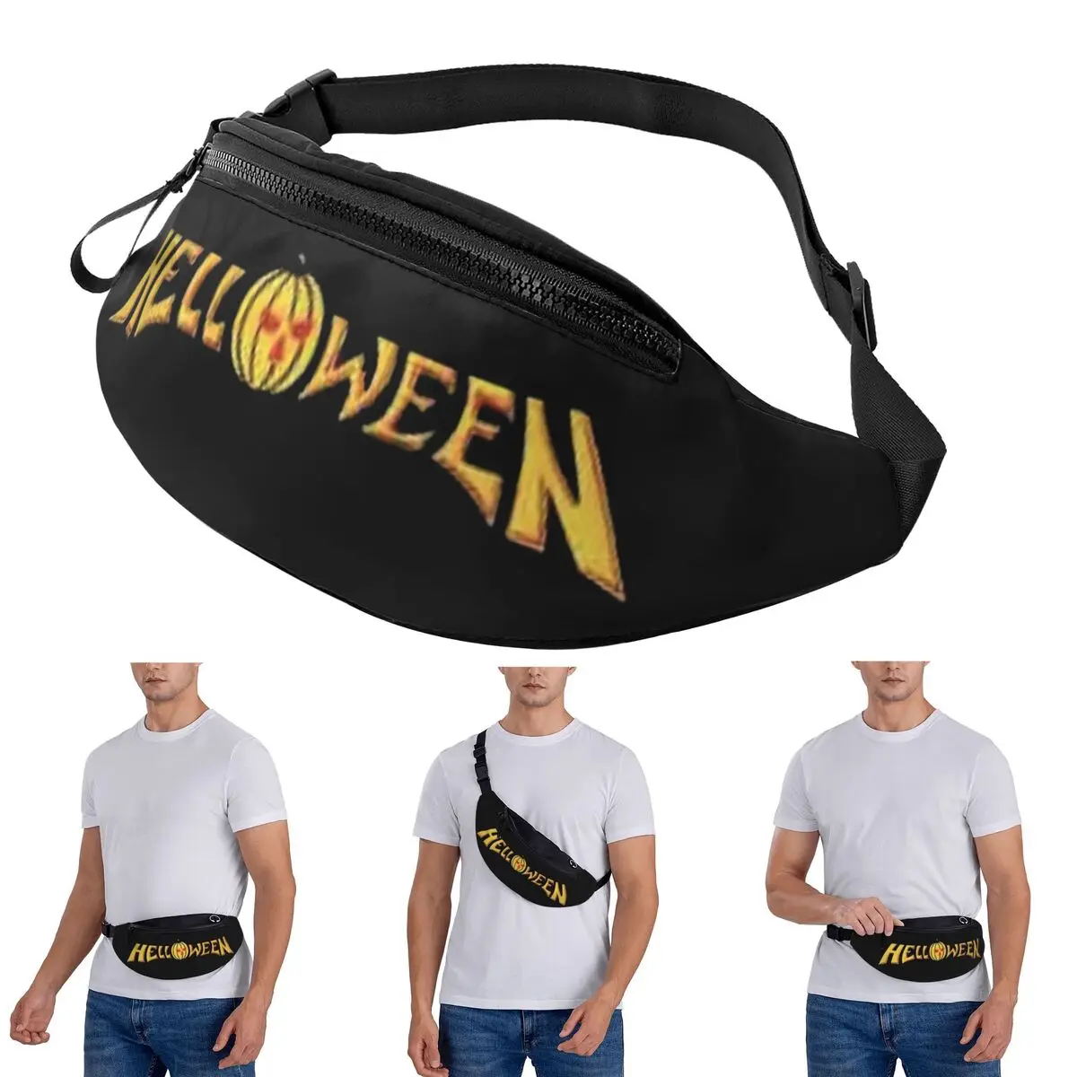 

Crossbody Waist Bag Helloween Rock Band Men Women Fanny Pack Travel Running Money Phone Pouch