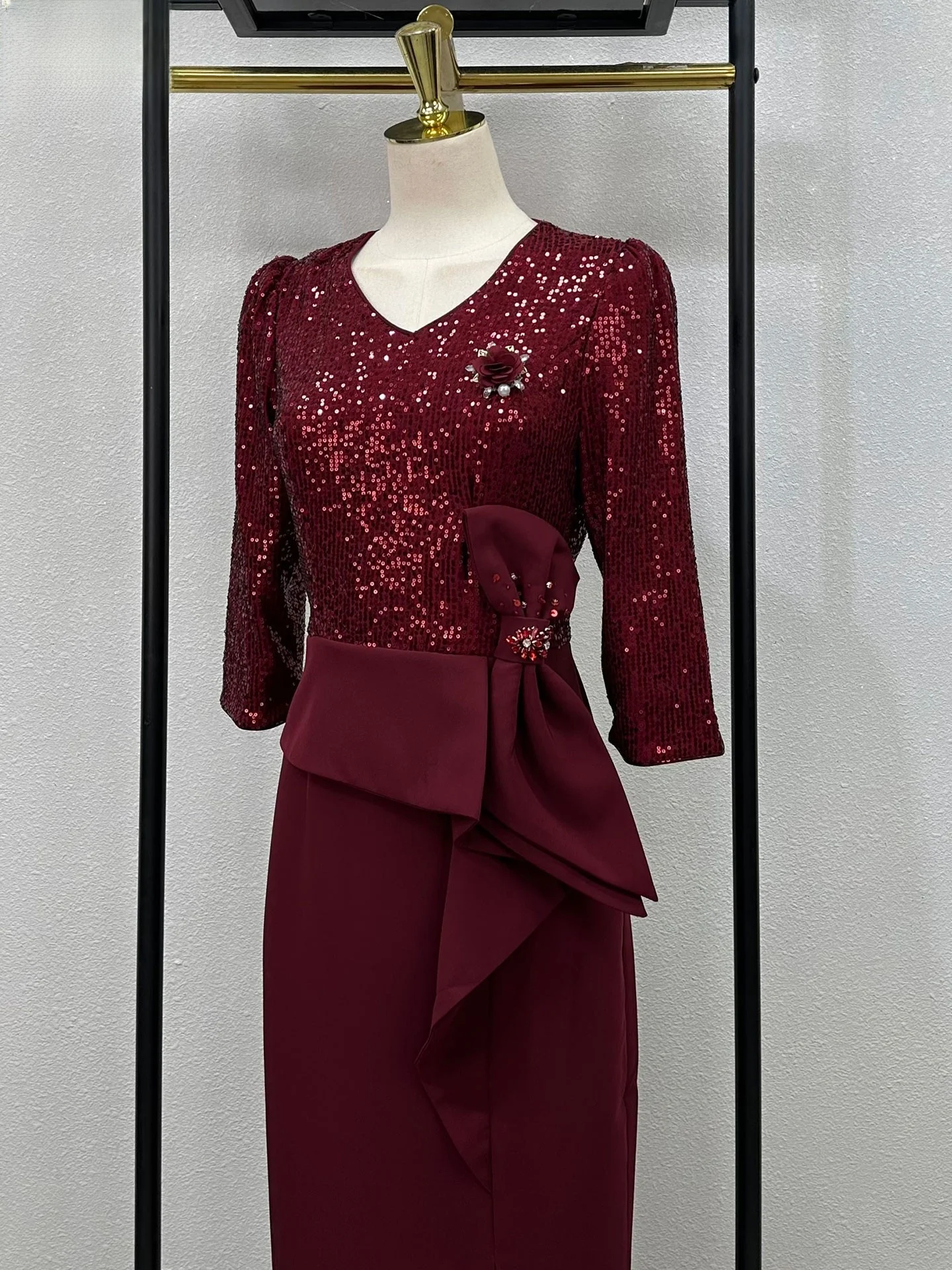 

Ele Mom Wedding Dr Formal Evening Gown for ly Women Petite Size Ballroom Dr V Ne mid Length Sve Dres
