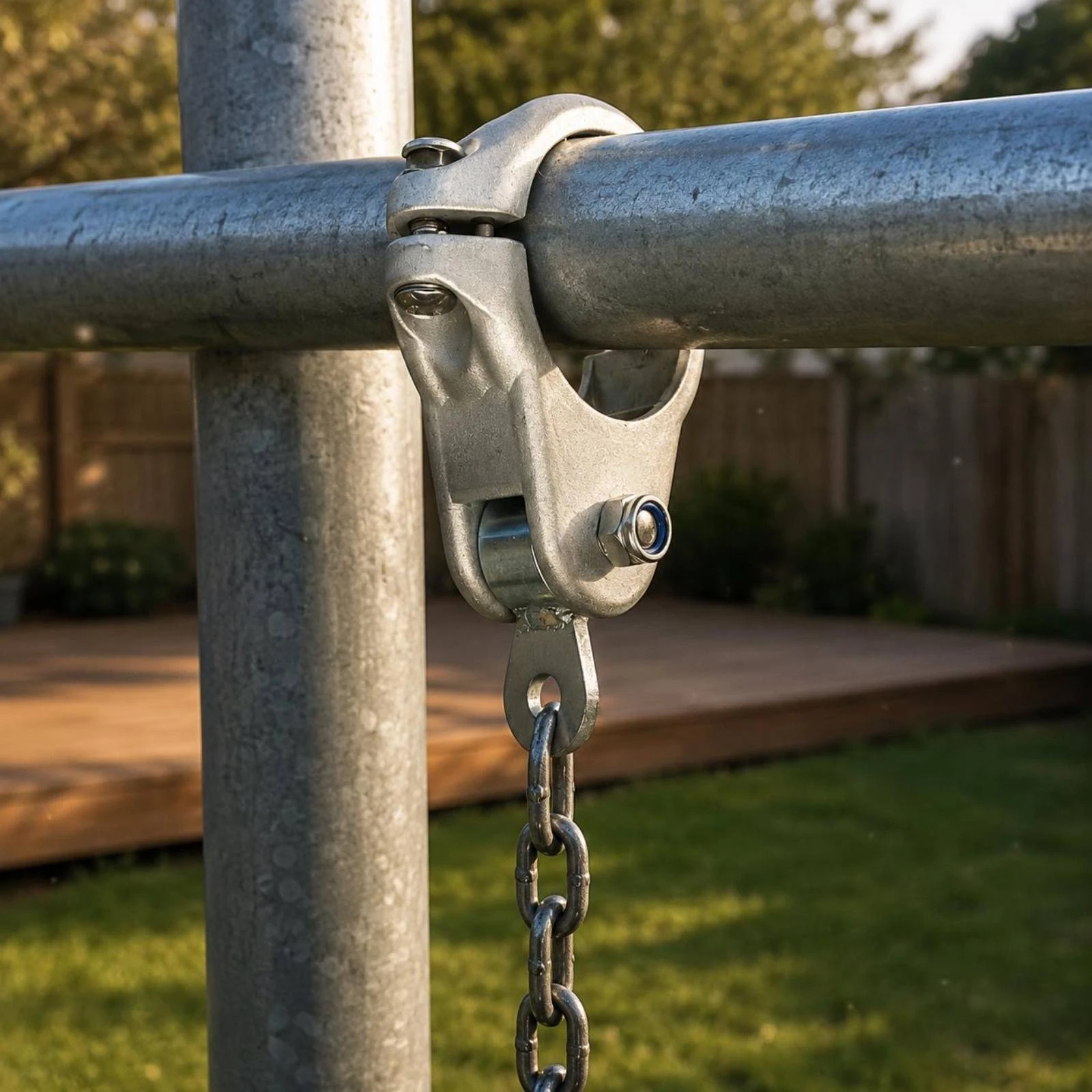 

Swing Hanger Clamp Pivoting Tube Frame Clamp Swing Hook Aluminum Alloy Heavy Bag Hanger Bolt-and-Nut Fasteners