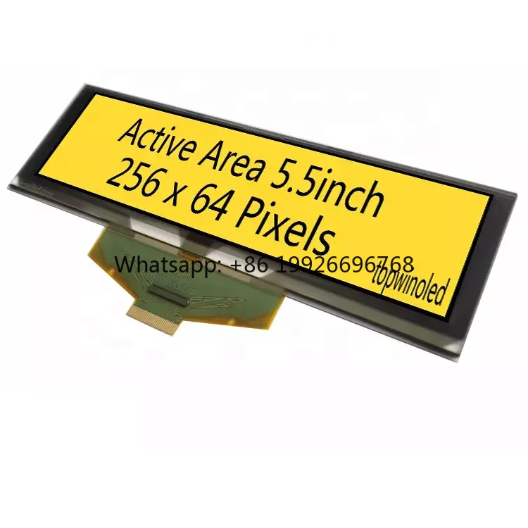 hot selling 5.5'' 5.5 inch 256x64 pixels yellow 30 pin 16 gray scales  I2C SPI parallel Interface ssd1322 oled display