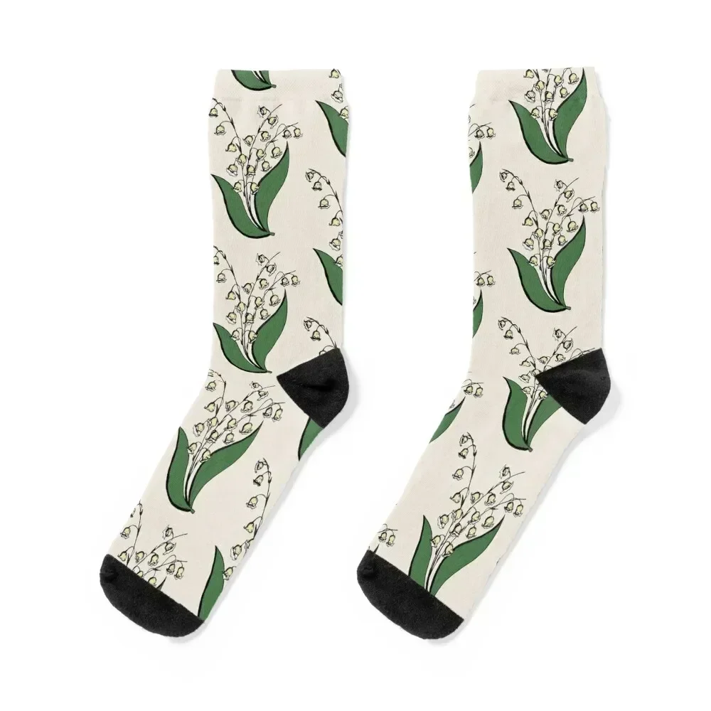 Lily Of the Valley (colored) Socks designer winter tennis cycling Socks For Man Women's