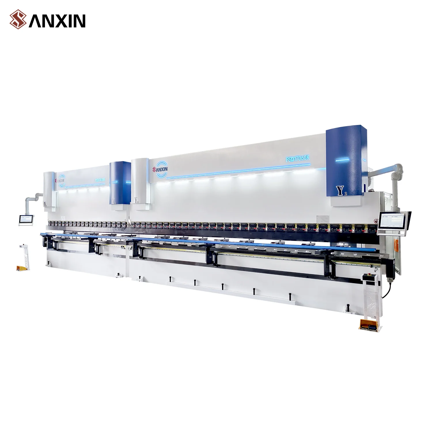 SANXIN High Efficiency 1000t Tandem Press Brake CNC Fully Automatic Synchronized Street Light Aluminum Metal Press Brake Heavy