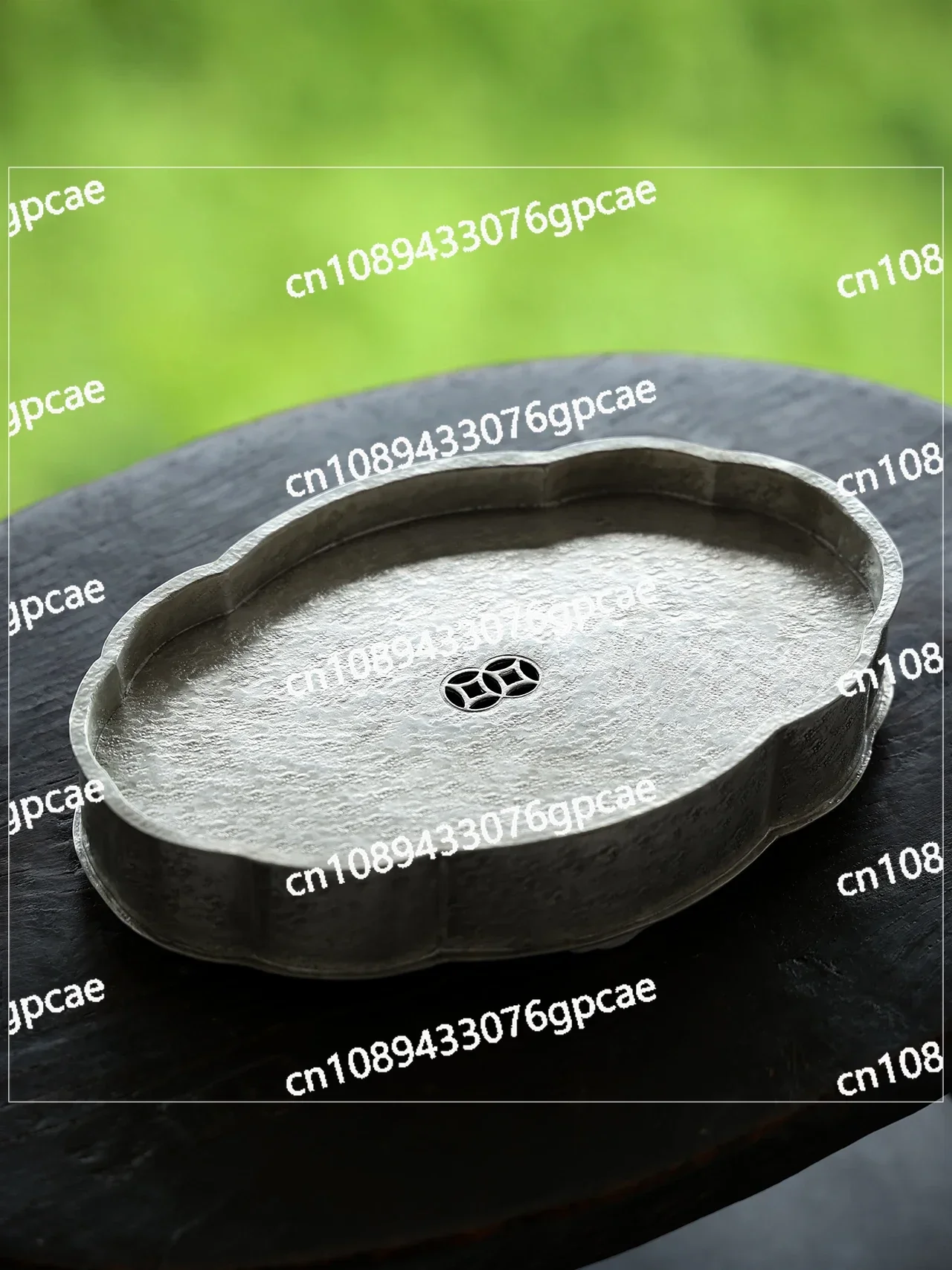 Pattern Hand-beaten Begonia Tin Pot Bearing Water Storage Tea Tray Pot Tray Handmade Tea Set Persimmon Ruyi Small Dry Bubble