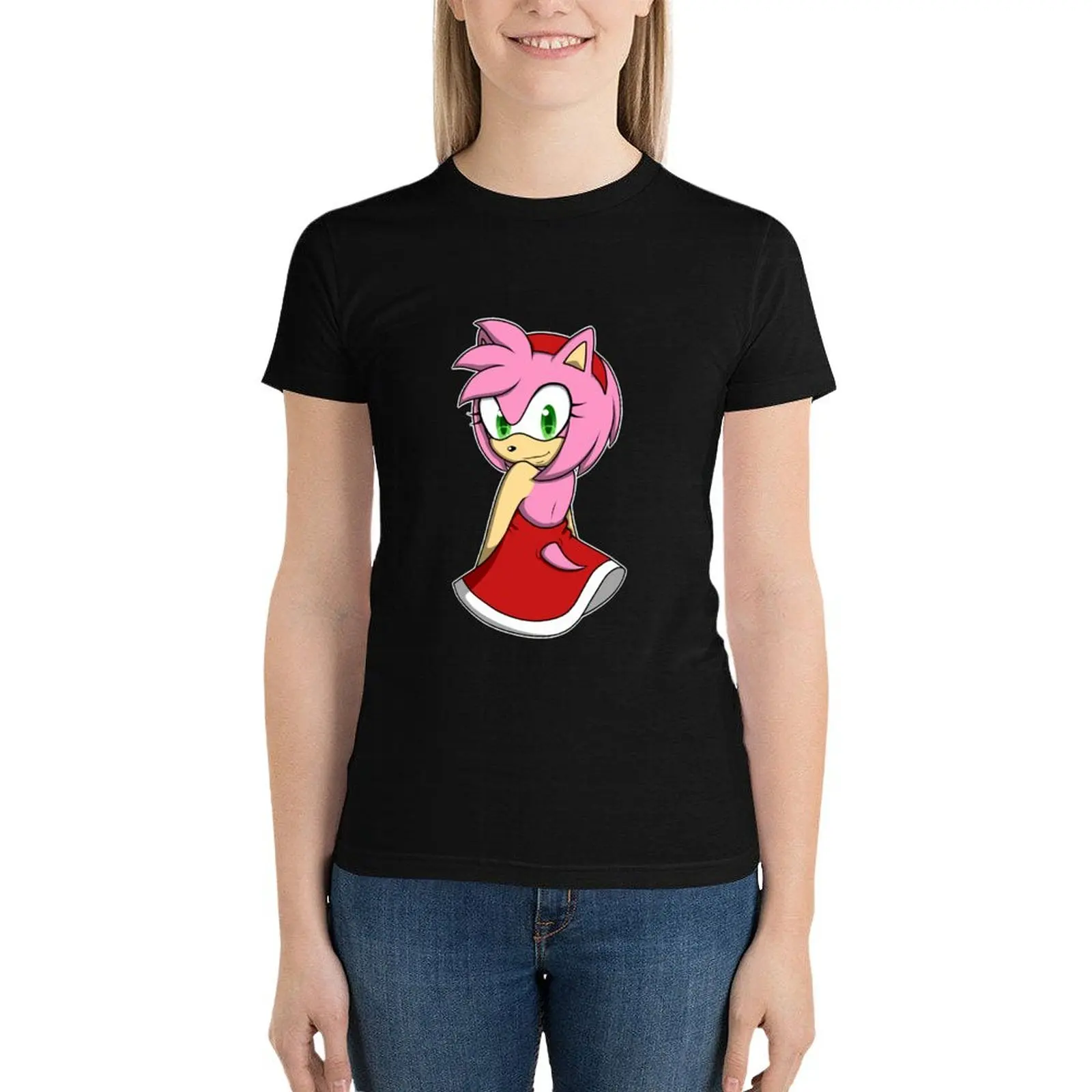 Amy Rose T-Shirt tees plus size tops Aesthetic clothing cute tops rock and roll t shirts for Women