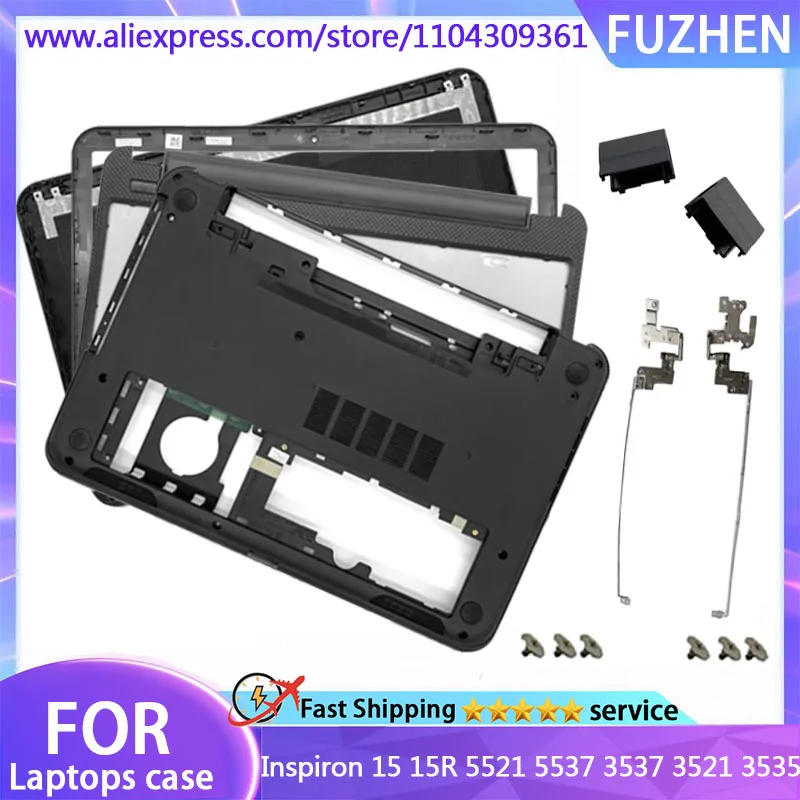 NEW Cover For Inspiron 15 15R 5521 5537 3537 3521 3535 LCD Rear Cover/Front Frame/Palm Pad/Bottom Cover/hinges Black