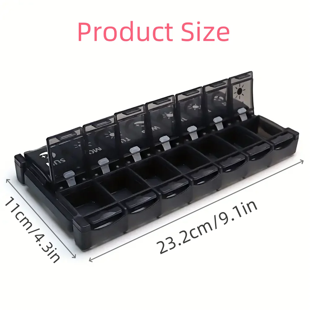 A Weekly Pill Organizer, A 7-day Pill Box, A Cute Pill Box For Travel, A Daily Pill Dispenser Stand Container, For Medication