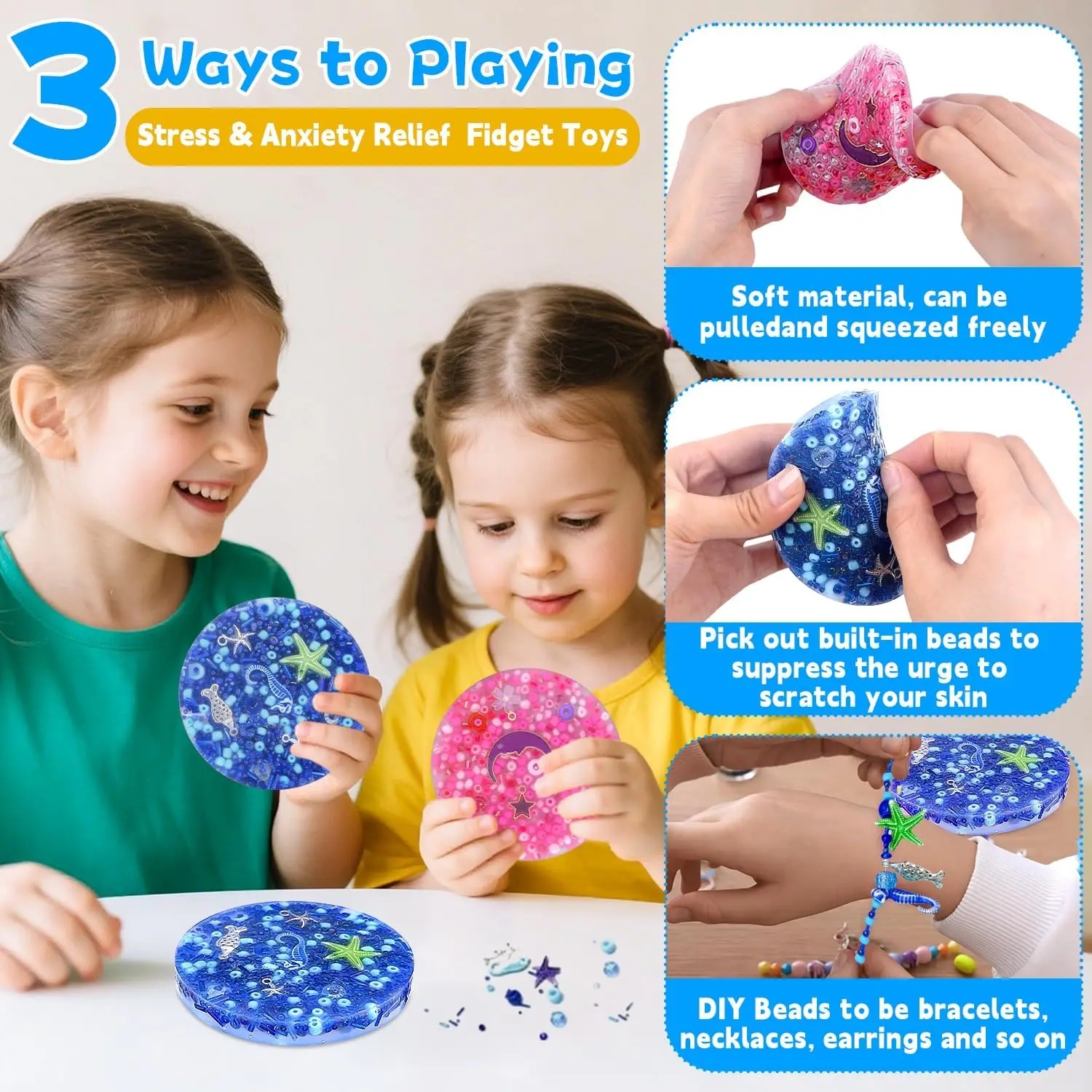 2PCS  Picky Pad Skin Picking Fidget Round Picky Pad Sensory PickyPad Kit Stress and Anxiety Relief for Adults Kids