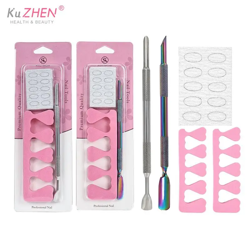 Portable Nail Grinding Nail Cuticle Pusher Nail Self-adhesive Sand Flake Trimming Nails Pre Polishing Manicure Treatment Tool