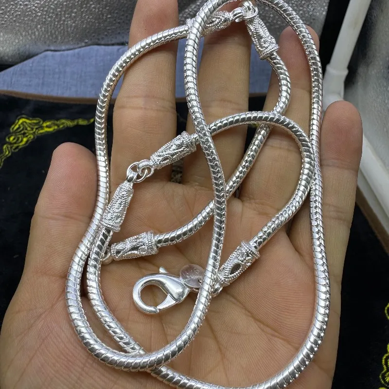 Handmade Twisted Pattern Miao Silver Necklace, Bold Ethnic Vintage Jewelry Unisex Neck Gift