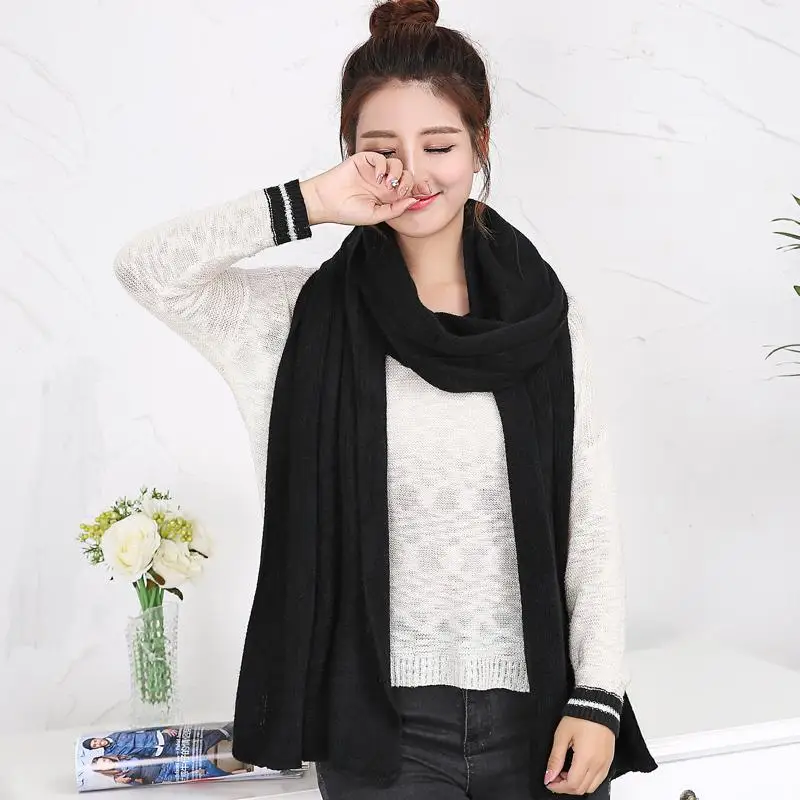 

Autumn and Winter Women's Solid Color Scarf Scarf Wool Artificial Cashmere Scarf Shawl Love Buy One Get One Free