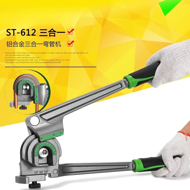 HVAC Refrigeration Manual Tube Bender 3 in 1 for 6mm 8mm 10mm Copper Aluminum Pipe Bending Tool Air Conditioner Installation