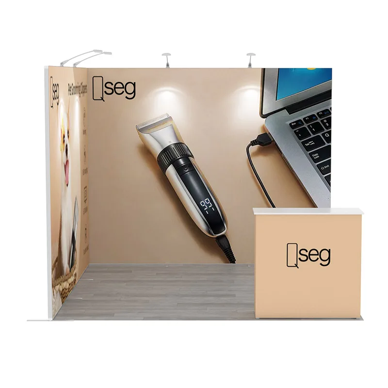 Trade Show Booth 10x10 Aluminum Portable Toolless L Shape Corner Exhibition Booth Stand Display