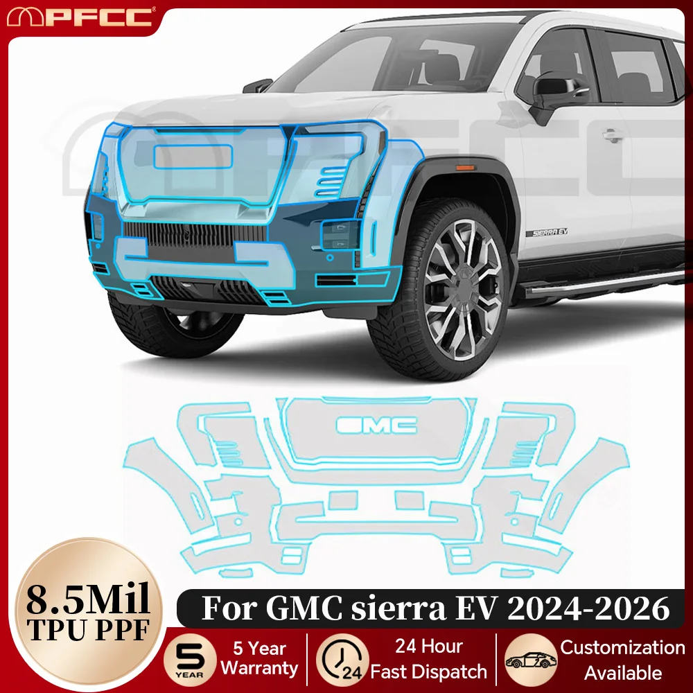 

Pre-cut PPF TPU Anti-Scratch Paint Protection Film For GMC sierra EV 2024-2026 Car Body Clear Bra Resistant Repairable Invisible