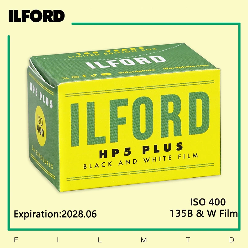 

Черно-белая пленка ILFORD HP5 PLUS 400 135, 1-10 рулонов, для 35-мм пленочных камер Kodak Fujifilm, винтажное издание (срок годности - 2028)