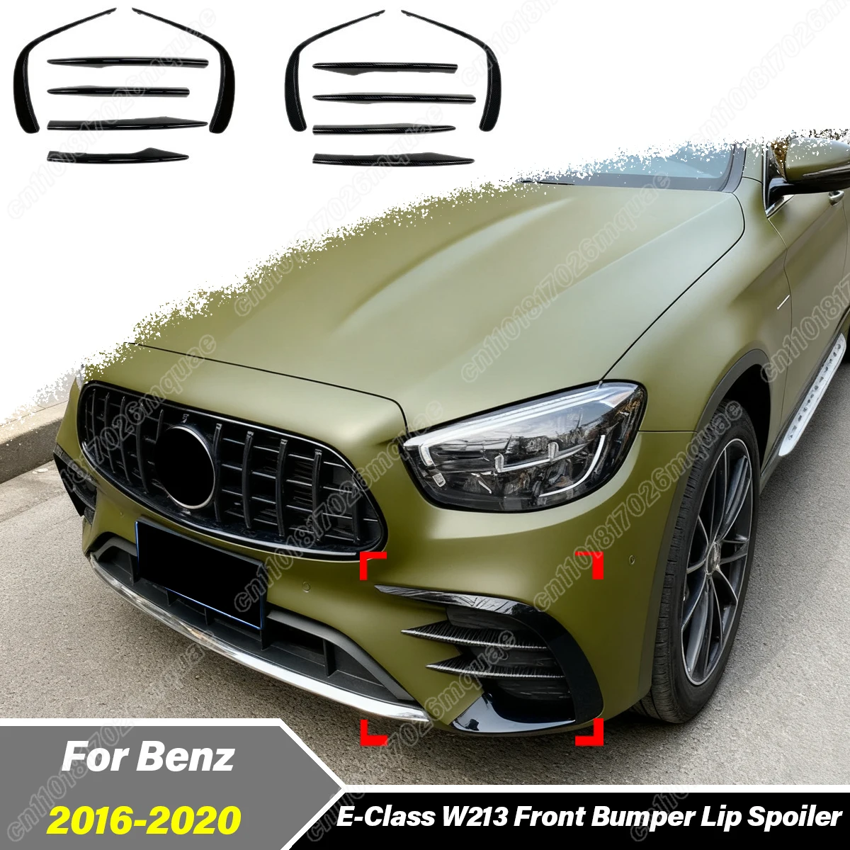 

For Mercedes-Benz AMG E-Class W213 2016 2017 2018 2019 2020 Automobile Front Fog Lamp Decorative Strip Modification Body Kit