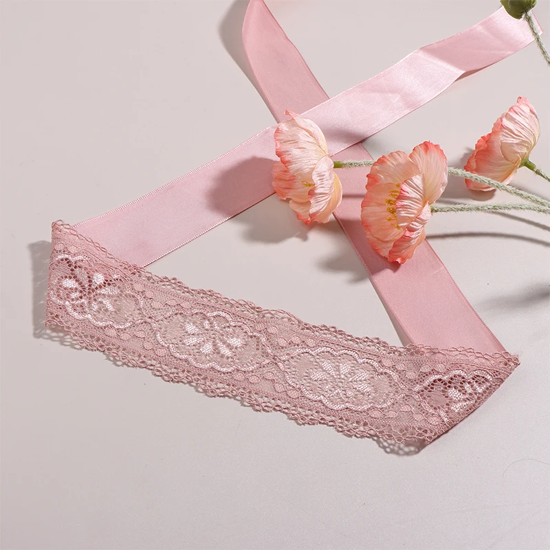 Lace Headband Satin Silk Sleep Eyes Mask Sexy For Women Silk Eye Cover Cute Blindfold Silk Ribbon Surprise Gift