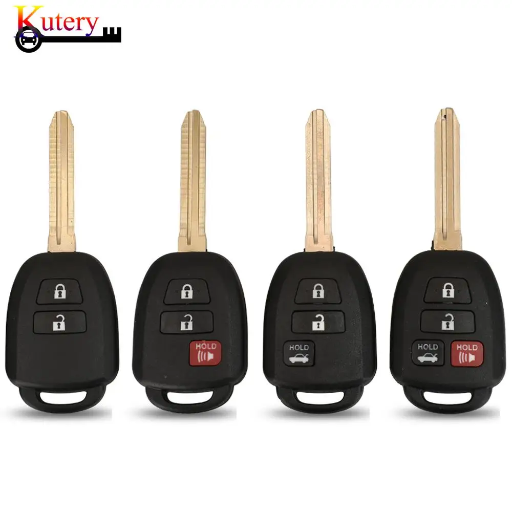 

jingyuqin Remote Car Key Shell For Toyota Camry Corolla Tundra Pruis 2/3/4 Buttons With TOY43 Blade Replacement Key Fob Case