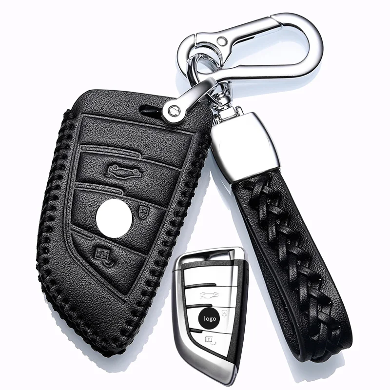 For BMW 3 5 Serial 520 530 540 320 325 330 X2 X3 X4 X5 i3 ix3 Leather Car Key Case Shell Keychain Keyring Protection Accessories