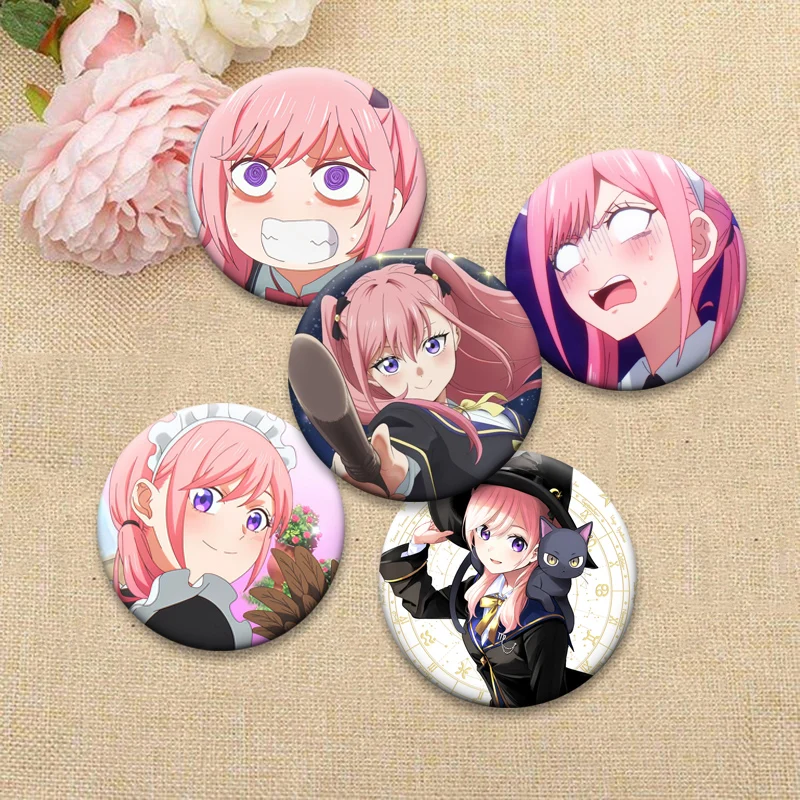Spica Virgo,Claude Sirius Cartoon Badge Anime The Classroom of A Black Cat and A Witch Brooches Round Pins for Bag Accessorys