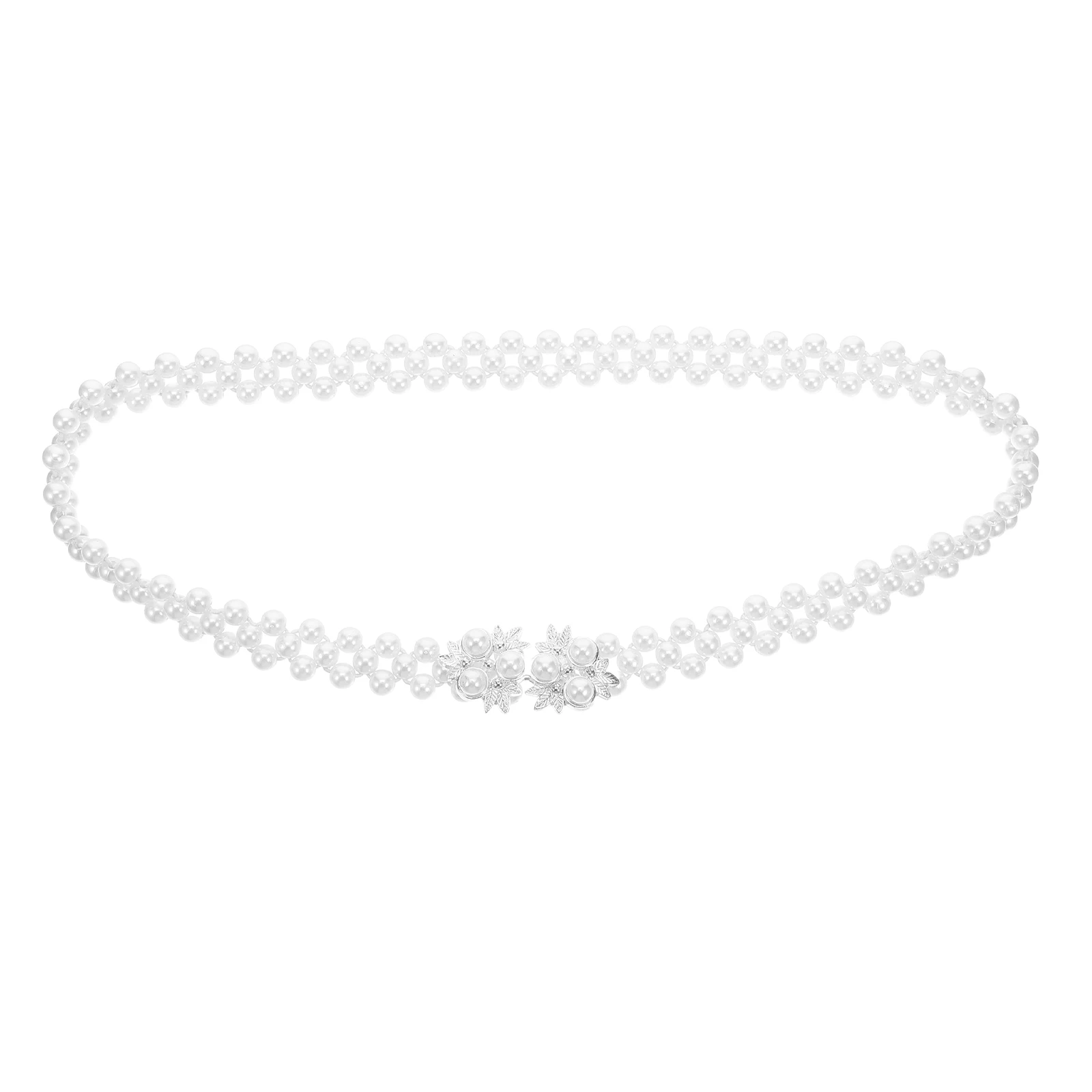 

Rhinestone Pearl Belt Fashion Dress Waist Chain Elastic Bridesmaid