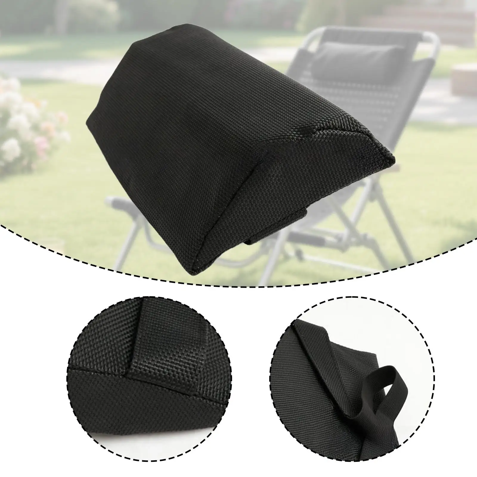 Portable Lounger Headrest Comfortable Cloth Material with Strap for Outdoor Lounge Chair and Patio Seat