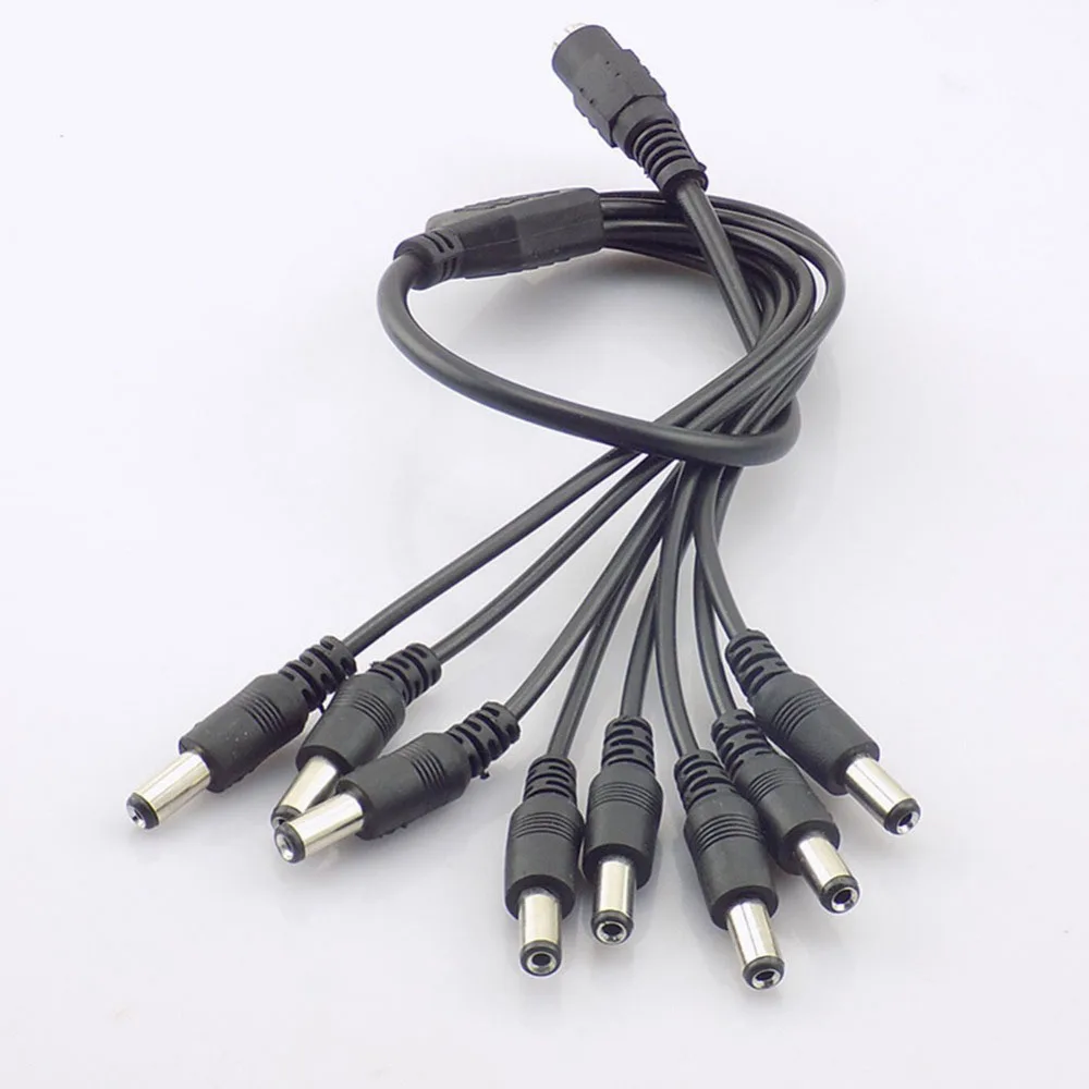 12V DC Power Supply 1 Female to 2 3 4 5 8 Male way Splitter Plug extension Cable cord connector 5.5*2.1mm for Led strip light F1