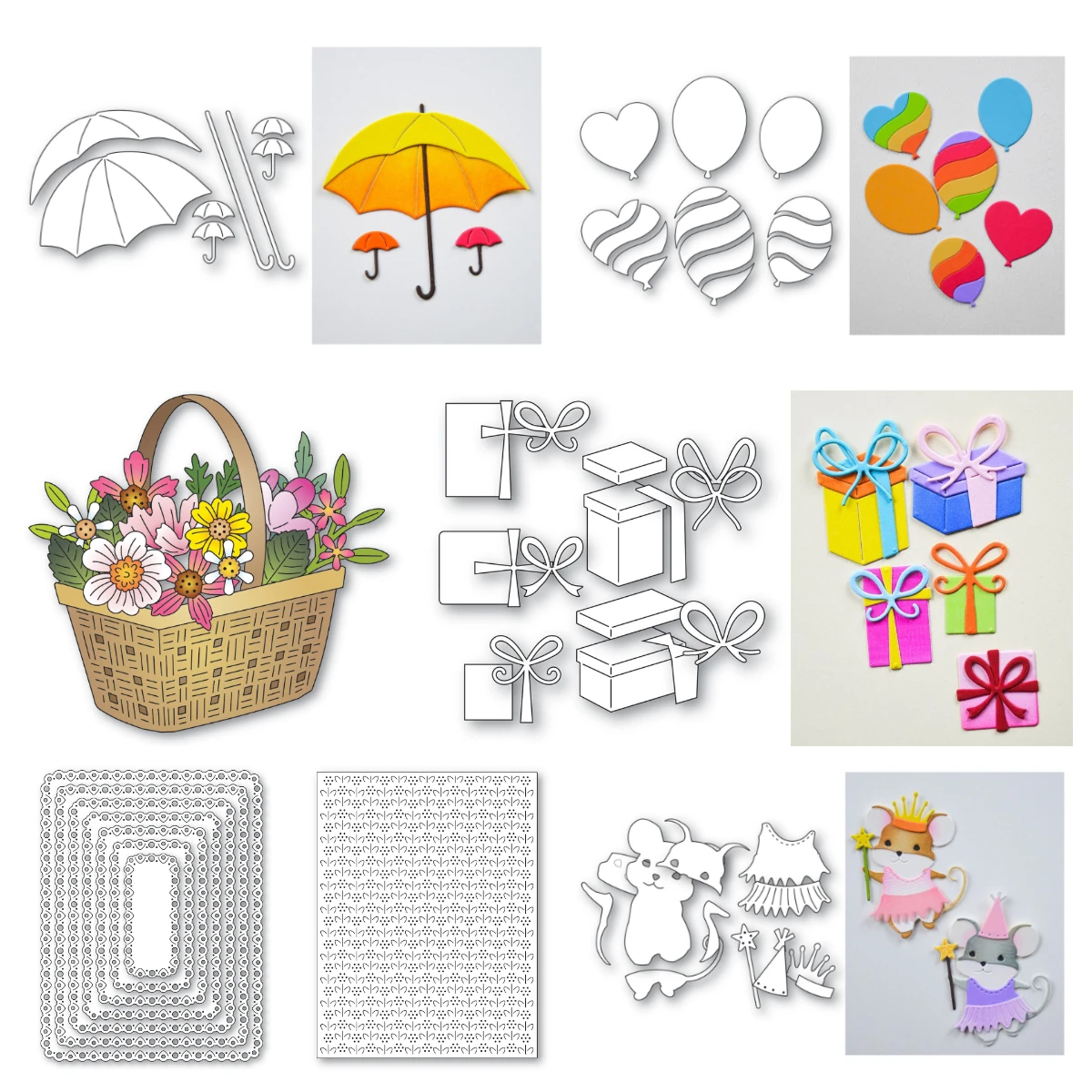 

Woven Flower Basket Dies Metal Cutting Dies Scrapbooking Diary Decoration Embossing Template Crafts DIY Greeting Card Handmade