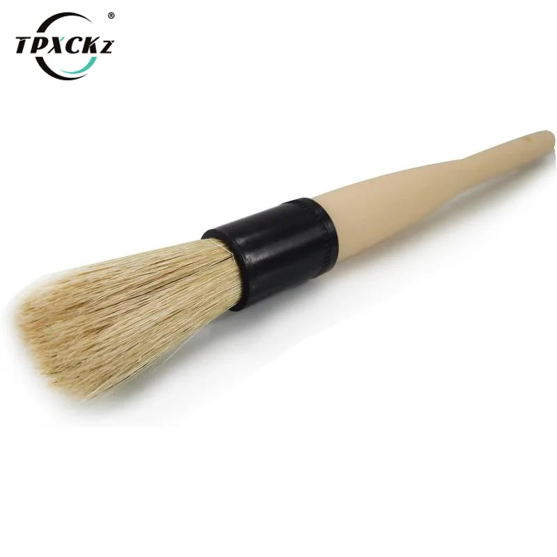SL Boars Hair Detailing Brush Gentle Scratch Free Cleaning For Wheel, Grilles,Emblems,And Interior Surfaces,Versatile Multi