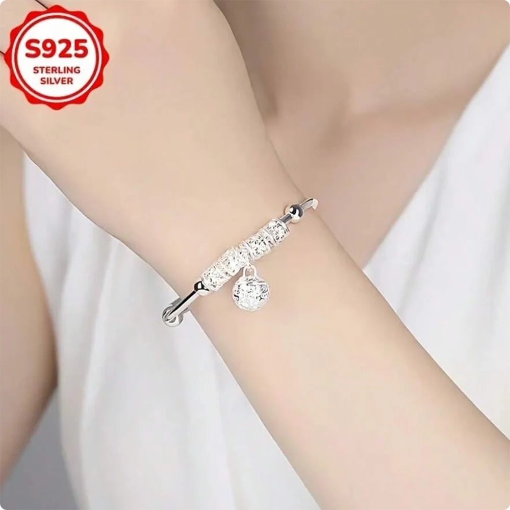 

925 Sterling Silver Classic Jewelry Bangle for Women, Elegant European and American Style Party Gift Accessory