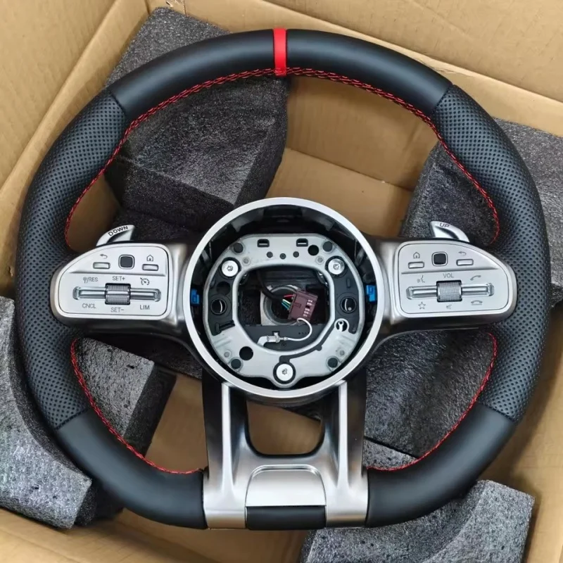 Customized Leather Car Steering Wheel For Mercedes Benz W209 W222 W221 W253 E350 X166 X253 GLC 43 Steering Wheel