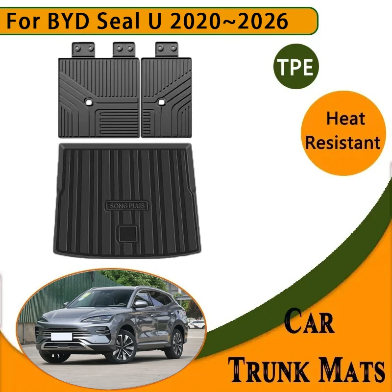 Car Trunk Mat For BYD Song Plus DM-i EV Seal U Sealion 6 SA3 2020~2026 Waterproof Cargo Liner Carpet Storage Pad Car Accessories