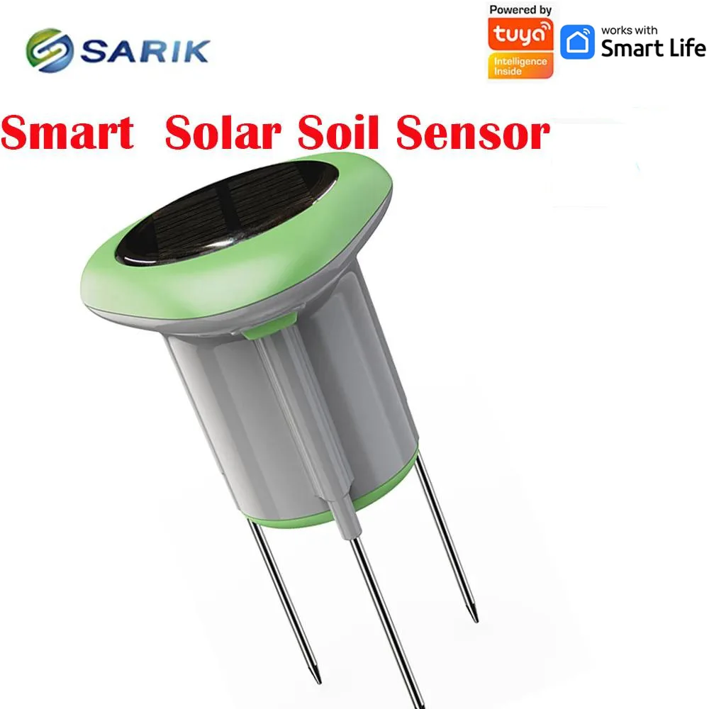 Works Tuya Smart Solar Soil Sensor IP66 Waterproof 3 in 1 App Control Soil Temperature & Moisture Wireless Soil Tester