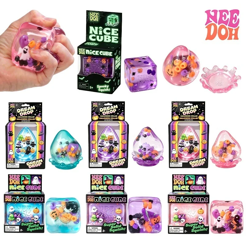 Needoh Nice Cube Dream Drop Halloween Limited Maltose Squishy Toy Squeeze Slow Rebound Stress Anxiety Relief Fidget Sensory Toy