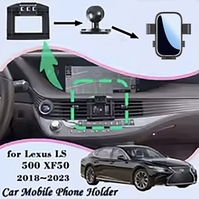 

Mobile Phone Holder for Lexus LS 500 XF50 2018~2023 Air Vent Gravity Stand 360° Rotating GPS Navigation Support Car Accessories