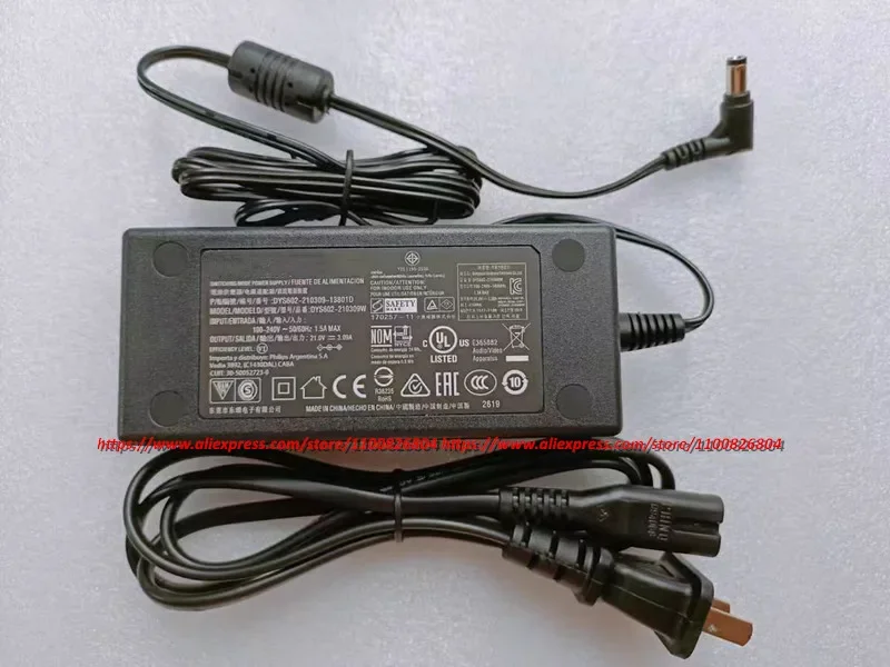 Original 21V 3.09A 64.89W Adapter DYS602-210309W Charger For PHILIPS DYS602-210309-13801D 5.5x2.1mm