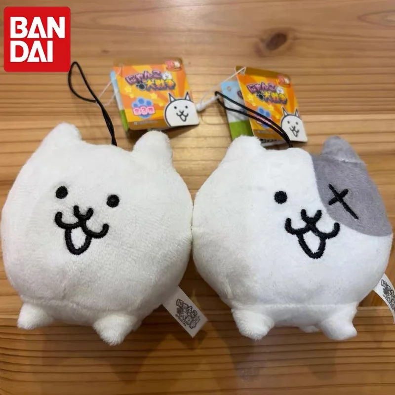 Bandai The Battle Cats Plush Doll Pendant 7Cm Mini Fluffy Stuffed Hanging Ornament For Bag Decor Collectible Accessory