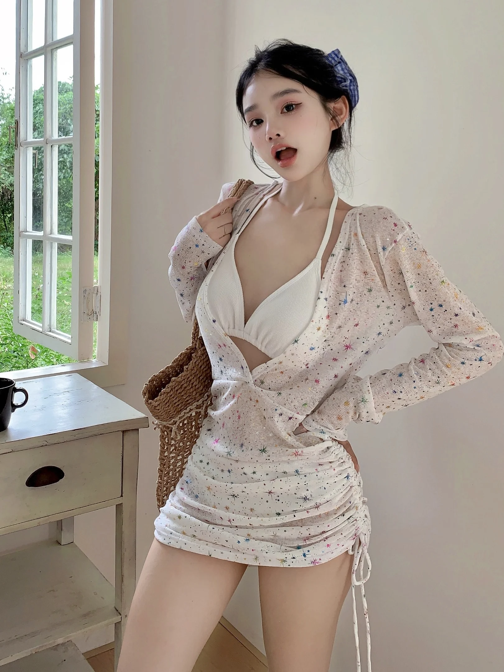 

Alice Women's Bikini Swimsuit 2025 New Sle Separate High-End Pure Desire Sexy Small Chest Hot Spring Beau Ideal Sports Fi...